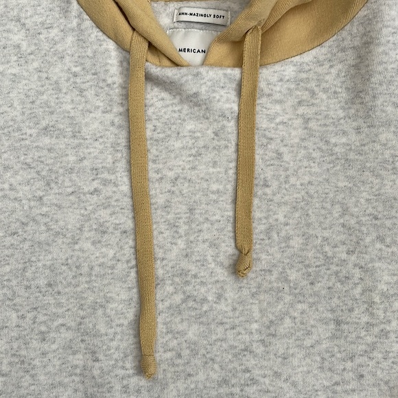🌼2 for $20🌼 American Eagle Ahh-Mazingly Soft Yellow & Grey Colourblock Hoodie - Picture 10 of 10